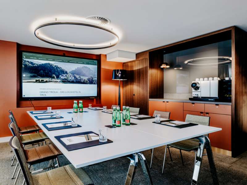 A meeting room at the conference hotel in Tyrol