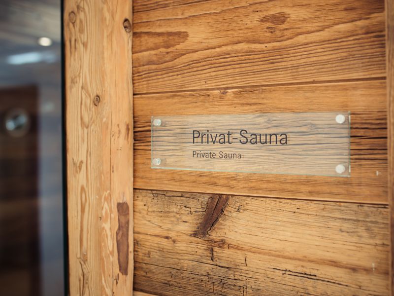 Die privat Sauna im Grand Alps Spa